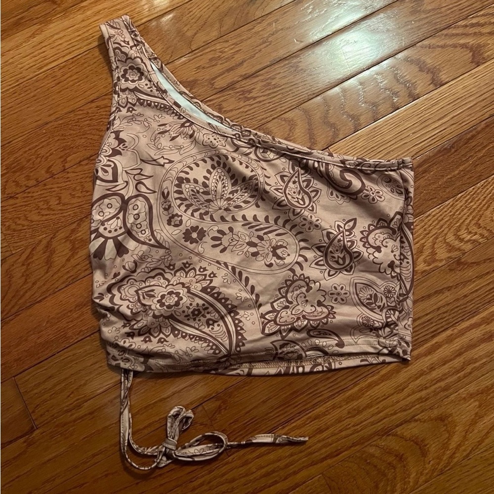 One Shoulder Crop Top - S